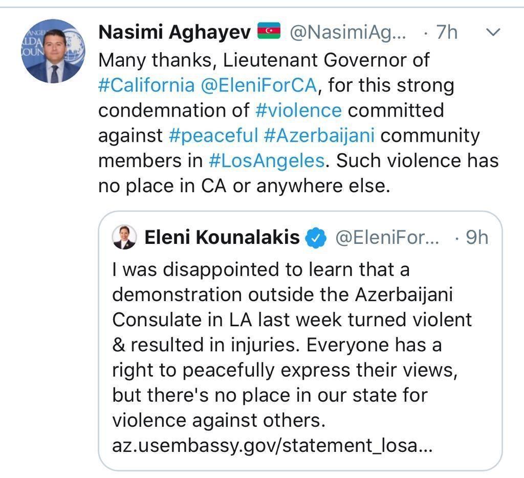 California's Lieutenant Governor condemns violence against Azerbaijanis in LA [PHOTO] - Gallery Image