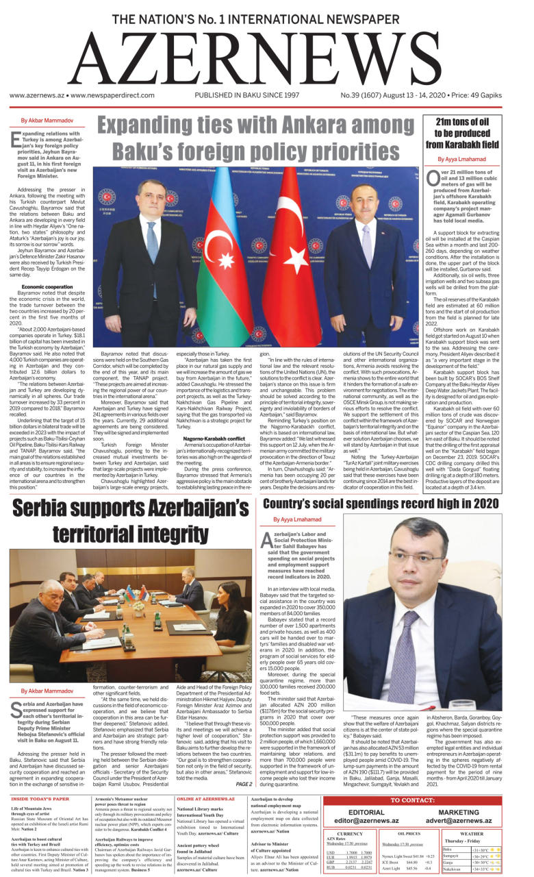 AZERNEWS releases another print issue