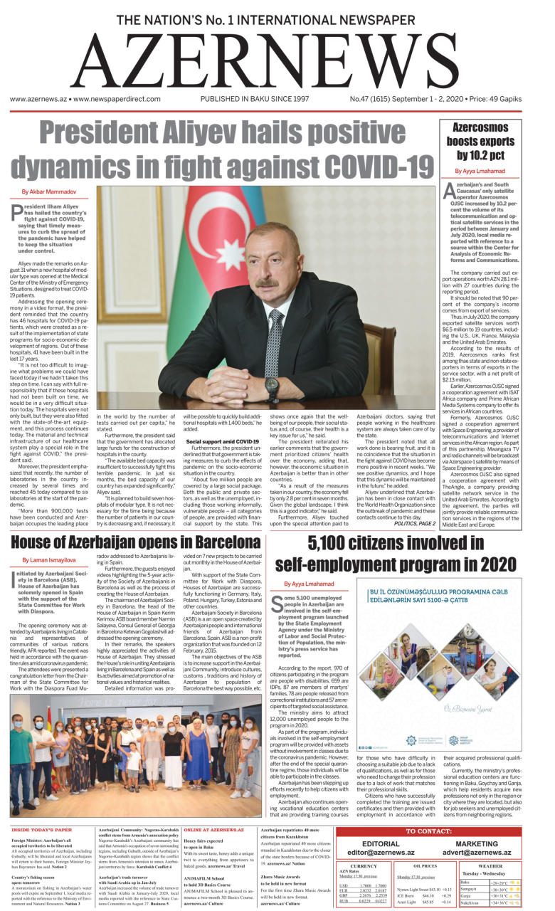 AZERNEWS releases another print issue