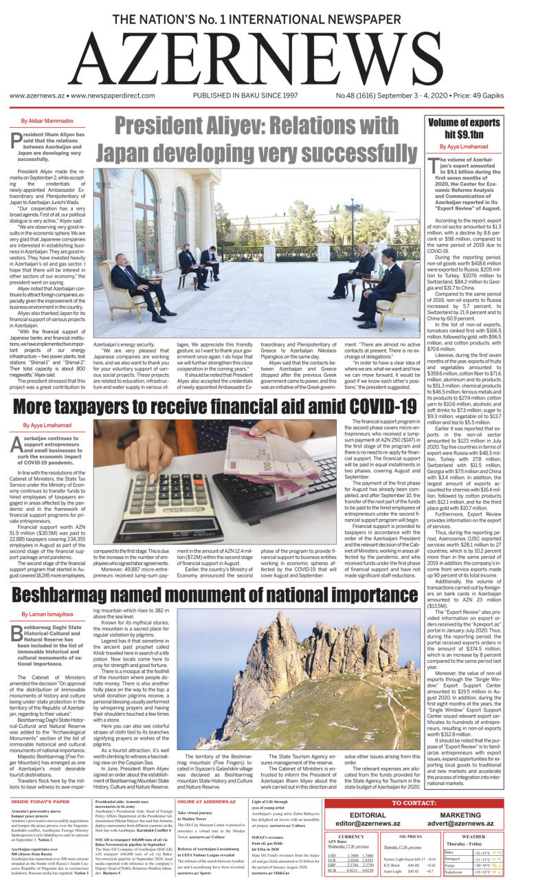 AZERNEWS releases another print issue