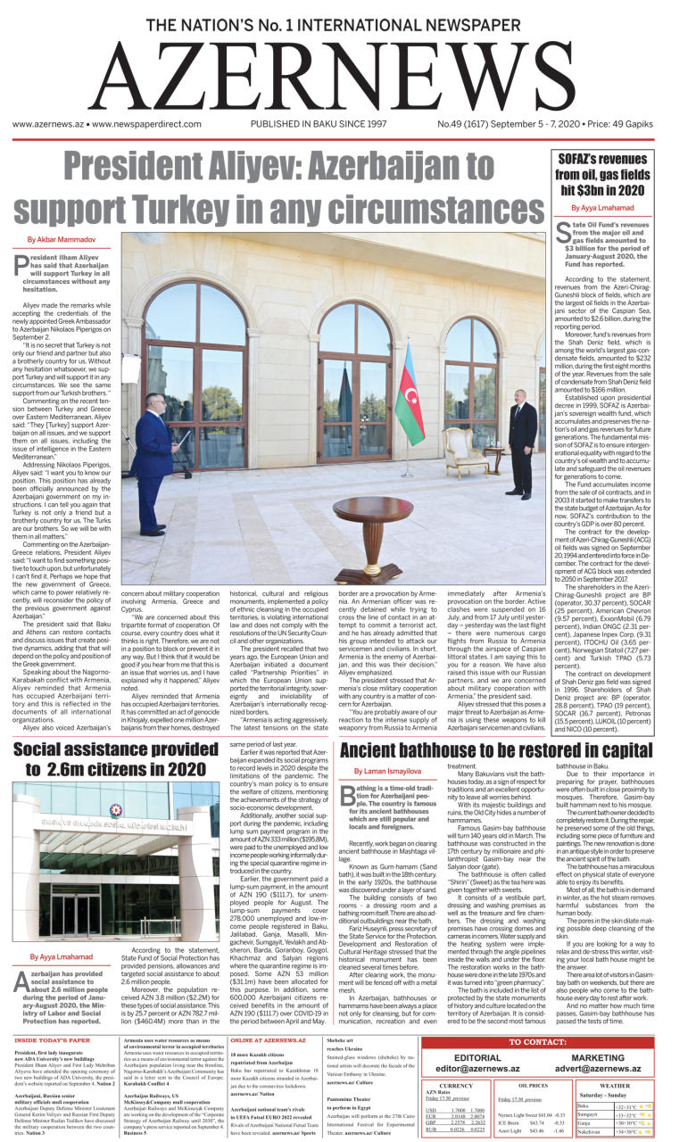 AZERNEWS releases another print issue