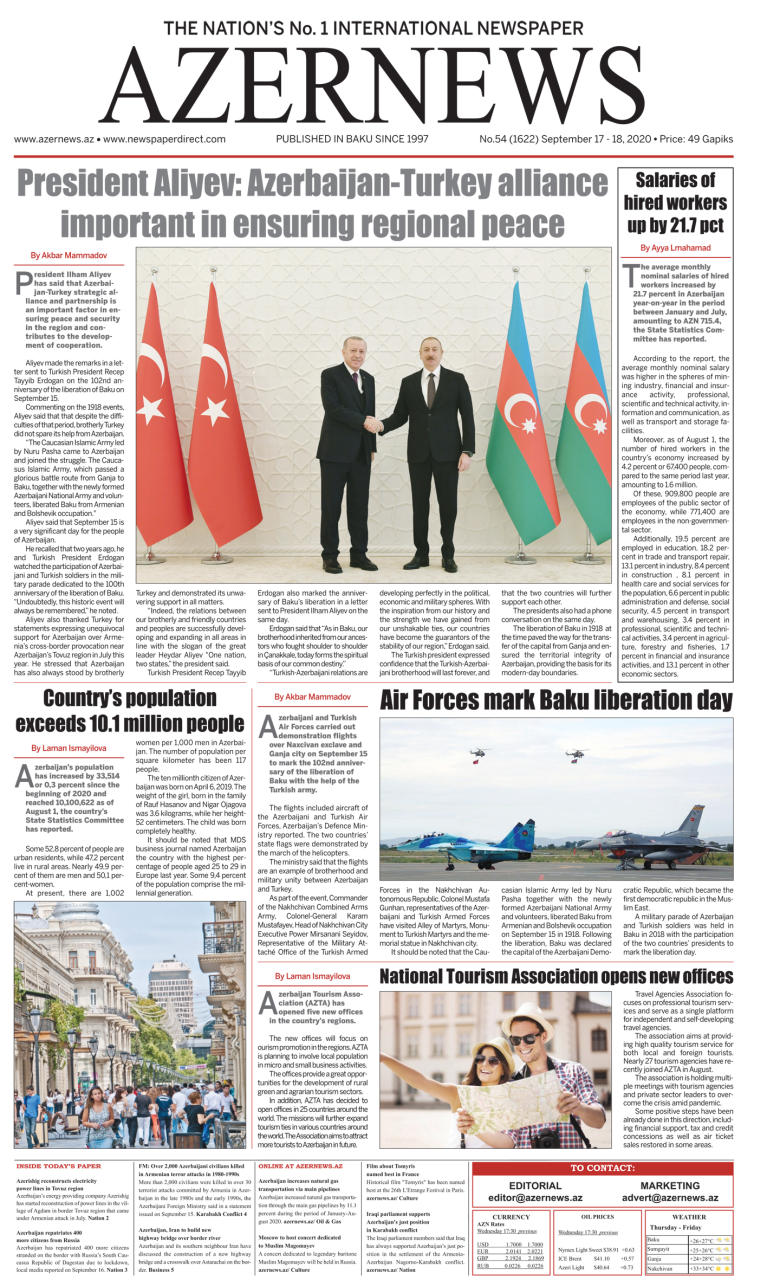 AZERNEWS releases another print issue