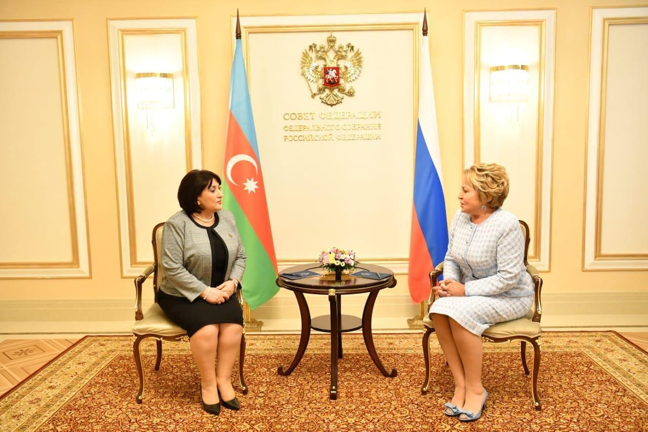 Speaker of Azerbaijani parliament meets chairperson of Federation Council of Russian Federal Assembly [PHOTO]