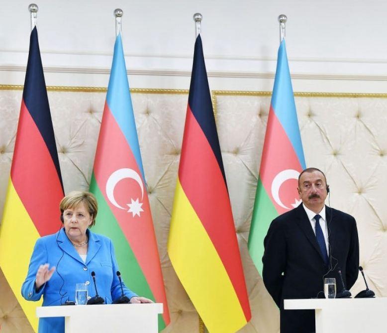 Ilham Aliyev, Angela Merkel discuss latest military clashes near occupied Karabakh