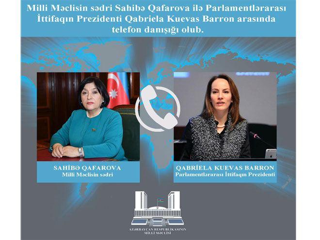 Phone talks held between Azerbaijani Parliament's speaker, IPU president