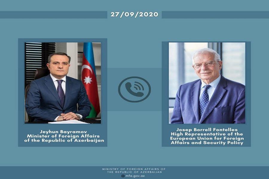 Azerbaijani FM, EU high representative hold phone talks