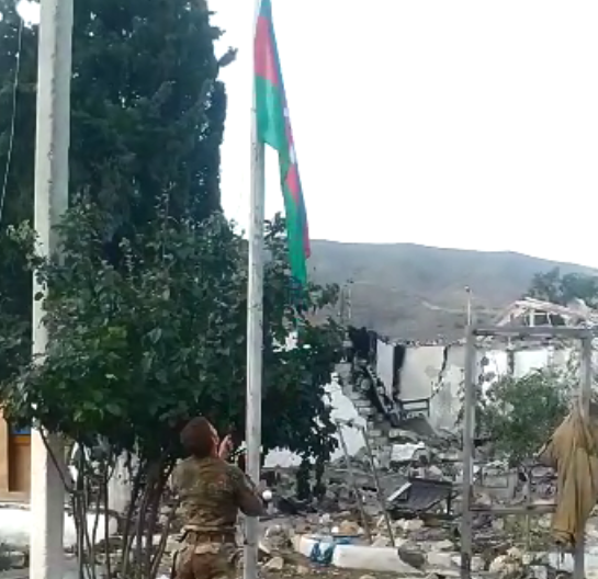 Azerbaijani flag hoisted in Sugovushan [VIDEO]