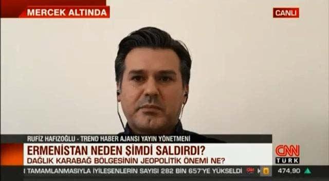 Trend news agency's Editor-in-Chief interviewed by CNN Türk TV [PHOTO/VIDEO]