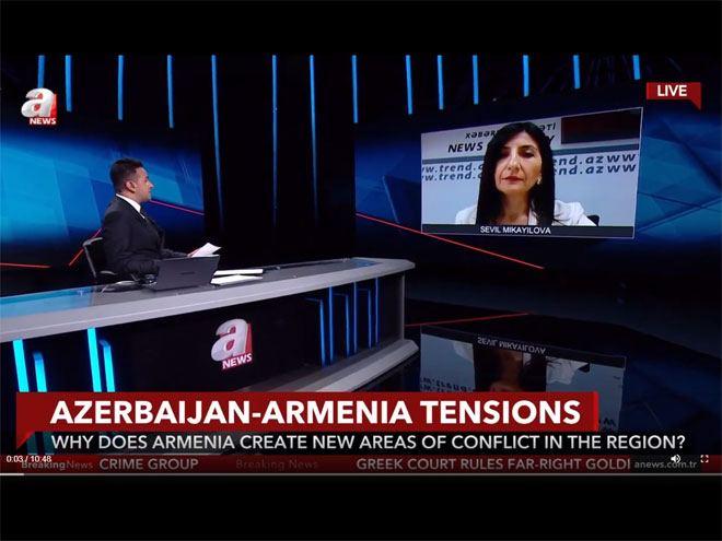 Armenia - responsible for tension – Azerbaijani MP Sevil Mikailova on Turkish Anews TV channel [VIDEO]