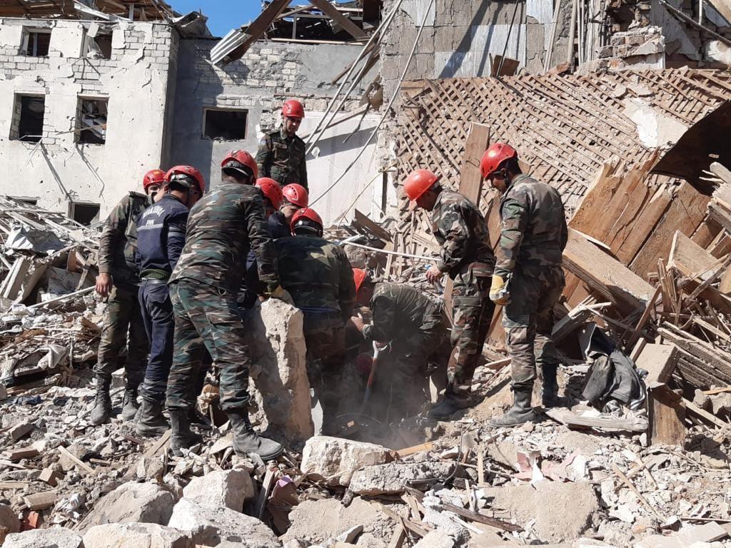 Azerbaijani ministry discloses number of dead, wounded in Ganja, following Armenian strikes [PHOTO]