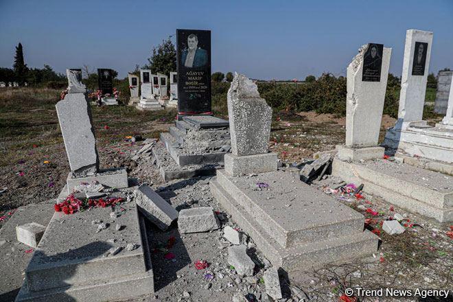 Armenian Armed Forces deliberately bombard cemetery in Azerbaijan's Aghdam [PHOTO]