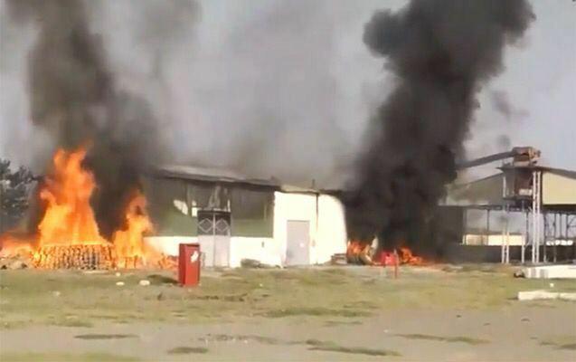 Armenian Armed Forces shell cotton factory in Azerbaijan's Tartar