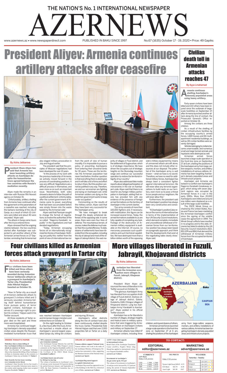 AZERNEWS releases another print issue