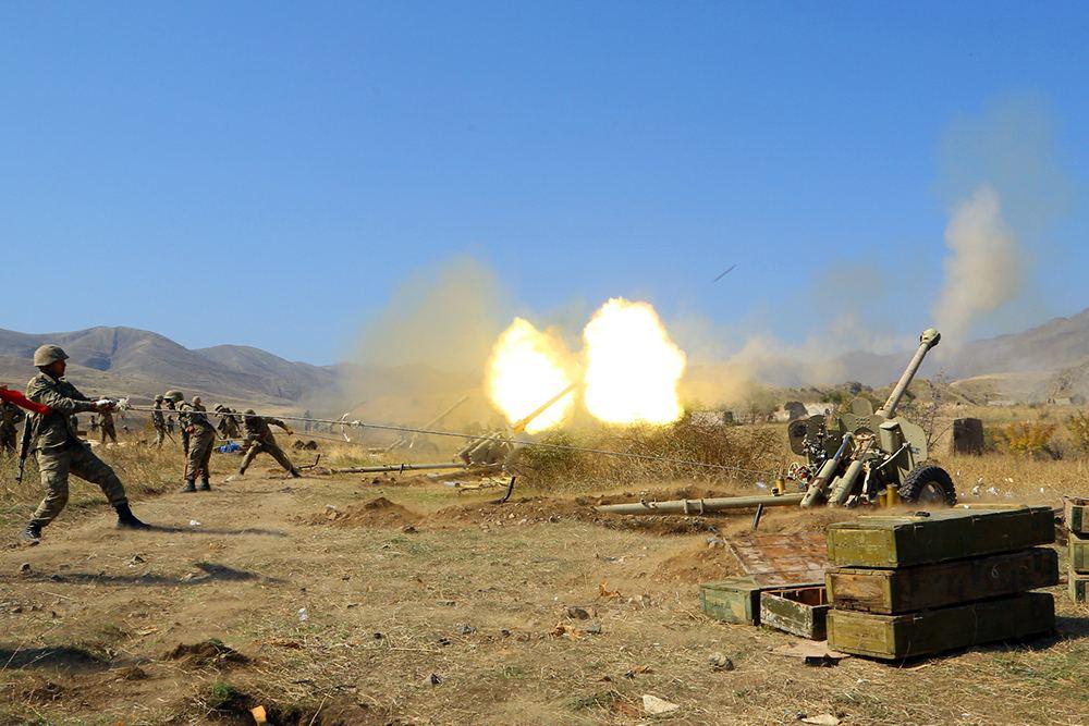 Azerbaijan Army inflicting strikes at firing points of Armenian armed forces [VIDEO]