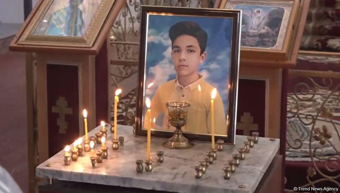 Funeral service for 13-year-old Arthur, who died due to Armenian terror, being held in church in Ganja [PHOTO]