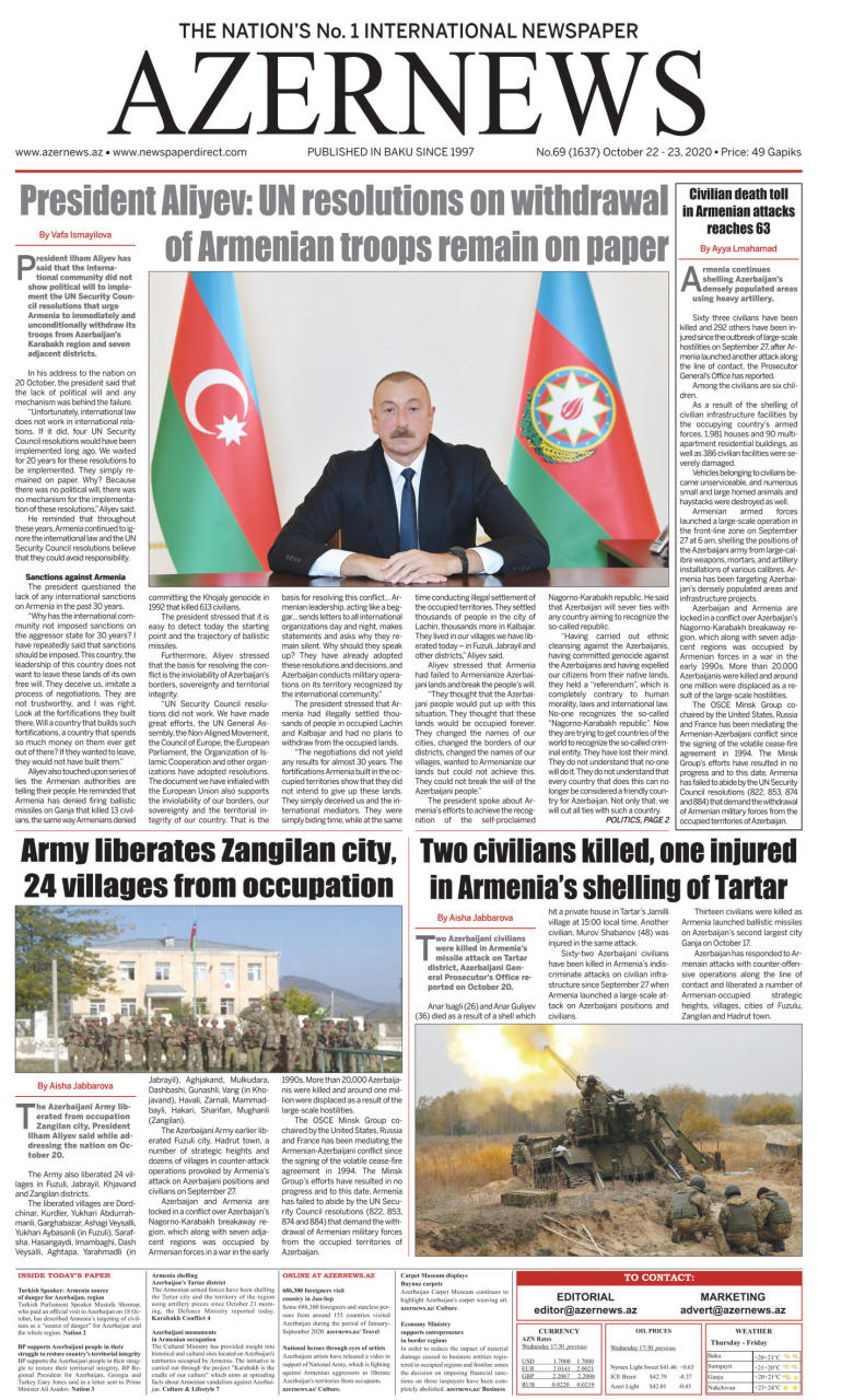 AZERNEWS releases another print issue