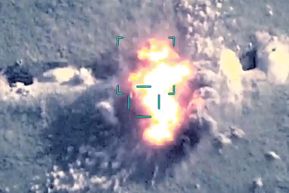 Armenian troops firing at Azerbaijani civilian population destroyed with precise fire