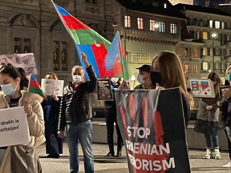 Azerbaijanis in Switzerland rally against terrorist attacks on Ganja and Barda [PHOTO]