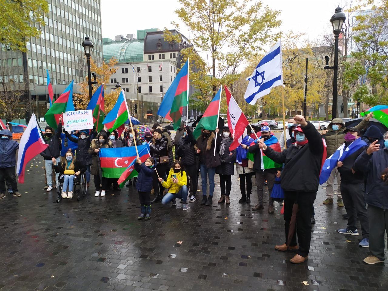 Protest held in Montreal to condemn Armenian attacks on Azerbaijani cities [PHOTO]