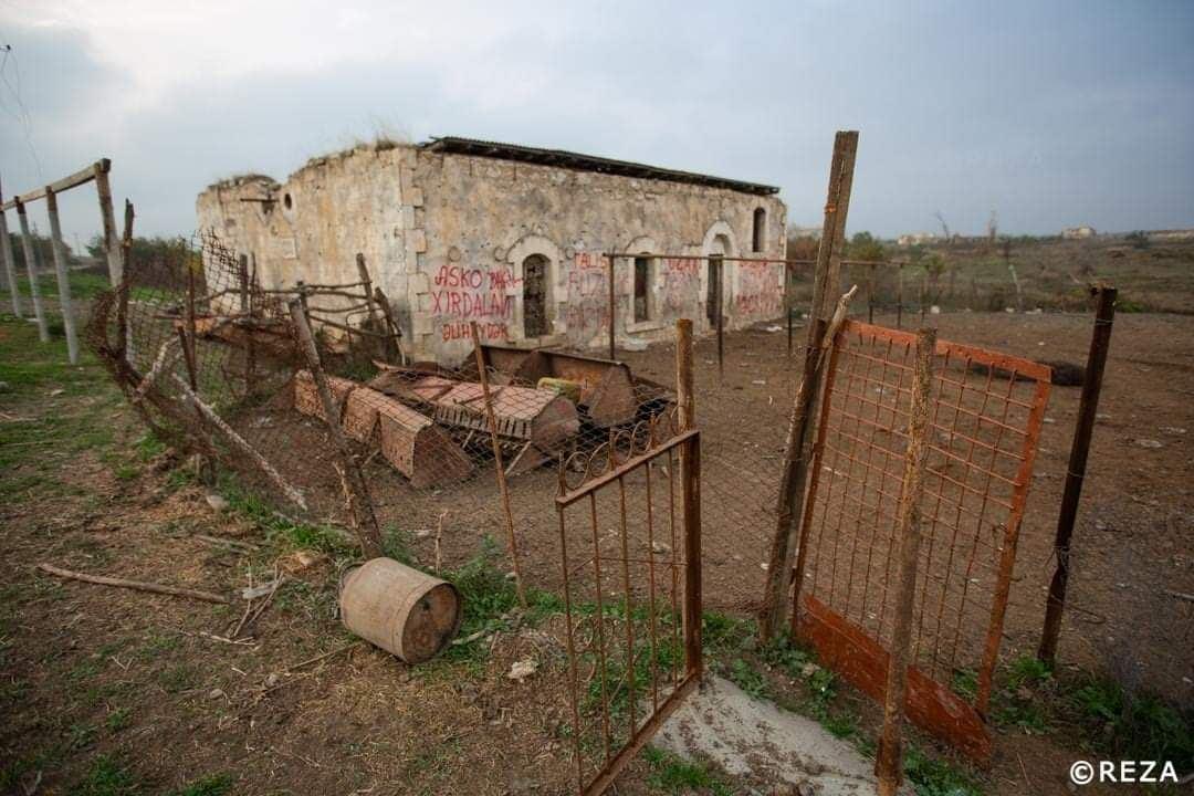 Armenian troops transform mosque in Azerbaijani Fuzuli district into cowshed [PHOTO]