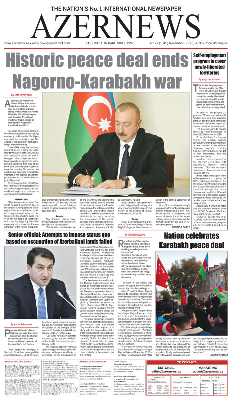 AZERNEWS releases another print issue