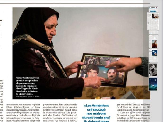French Le Monde publishes news about Azerbaijani refugees