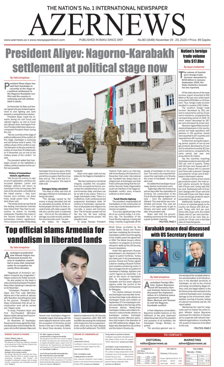 AZERNEWS releases another print issue