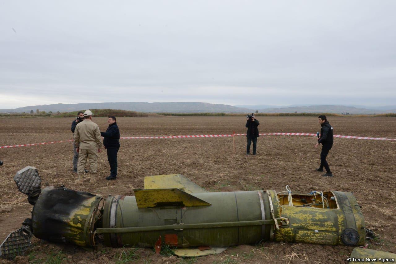 Journalists in liberated Fuzuli shown 'Tochka-U' missile wreckage - results of Armenian attacks [PHOTO/VIDEO]