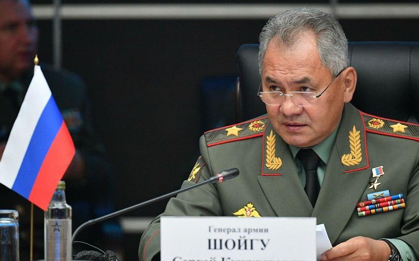 Russian Defense Minister Sergei Shoigu arrives in Baku