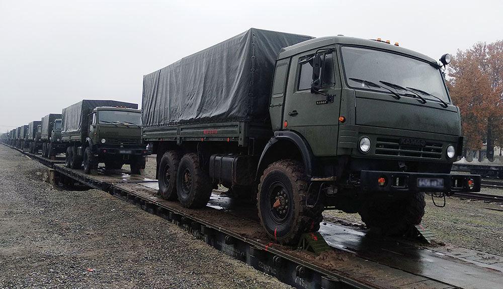 Russian peacekeepers' logistic support assets arrive in Azerbaijan [PHOTO/VIDEO]