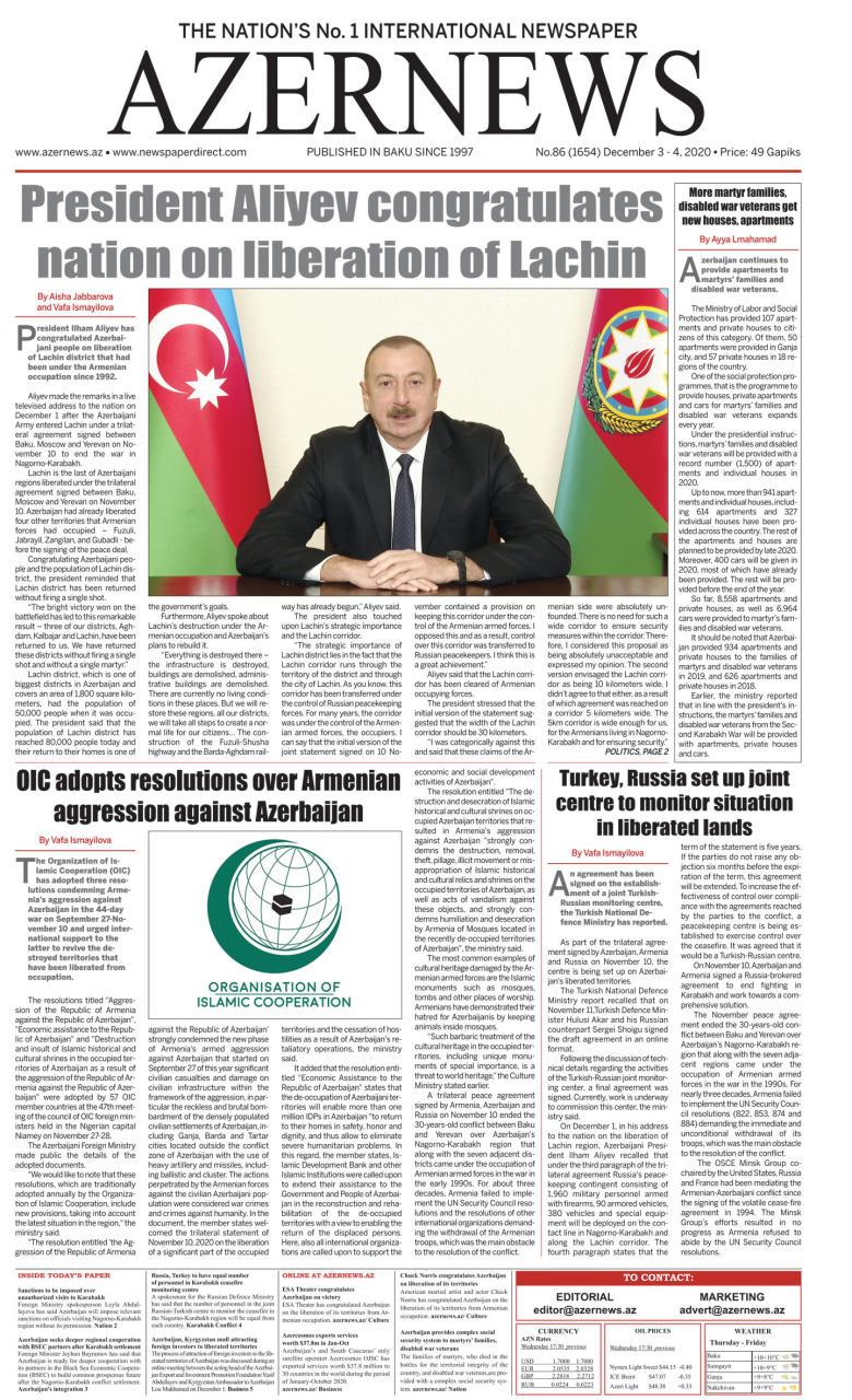 AZERNEWS releases another print issue