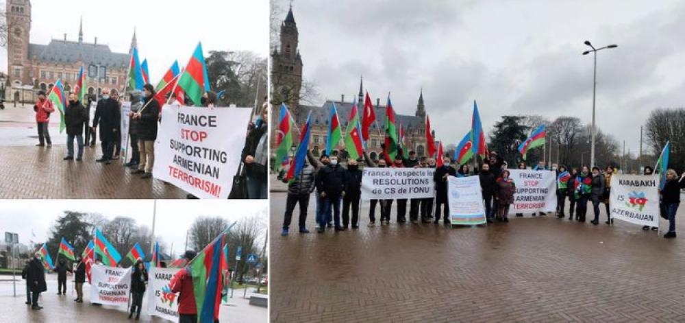 Dutch Azerbaijanis protest at Karabakh resolutions of French Senate, Belgian parliament