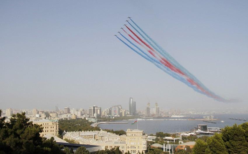 Azerbaijani Air Forces training for upcoming military parade