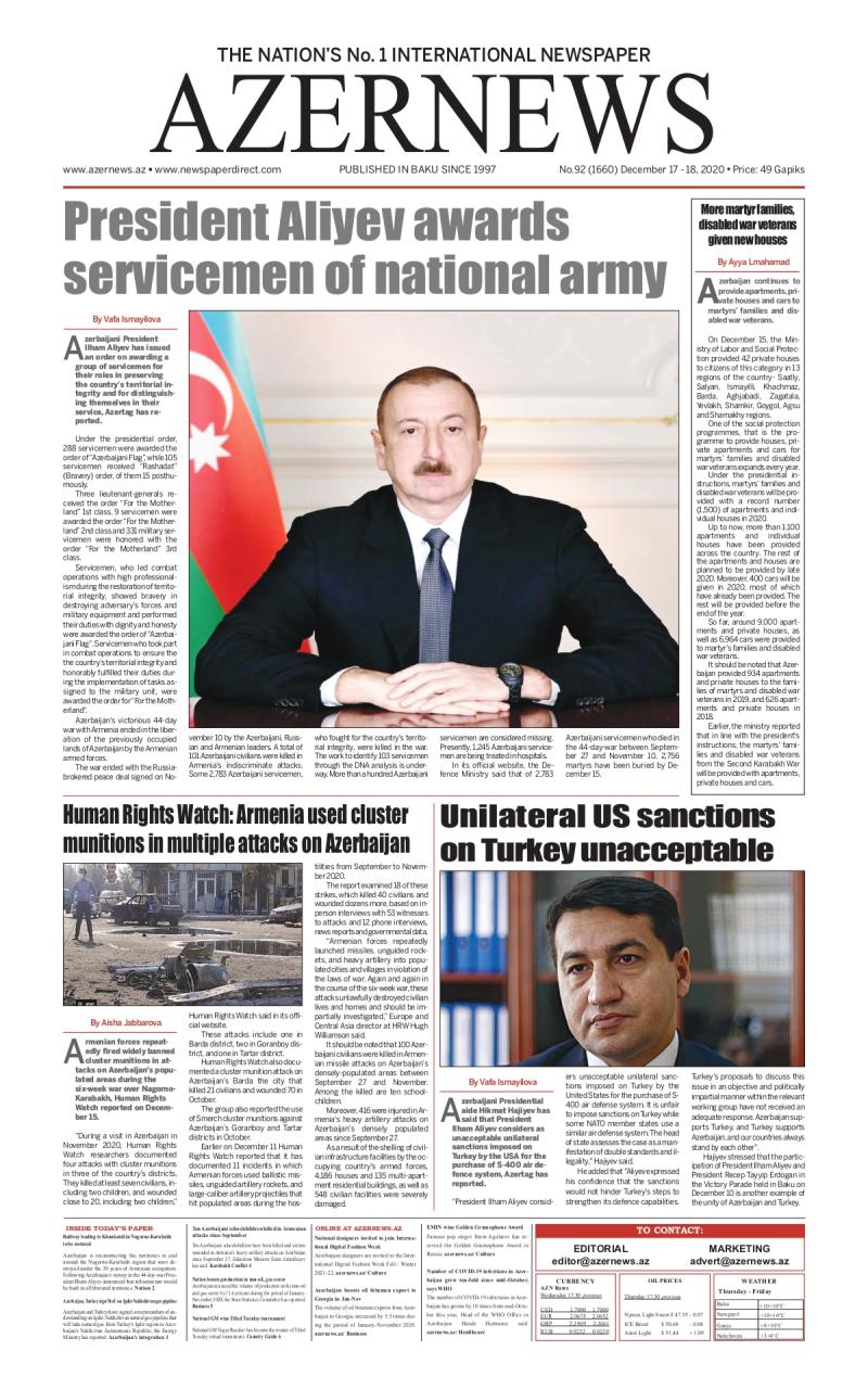 AZERNEWS releases another print issue