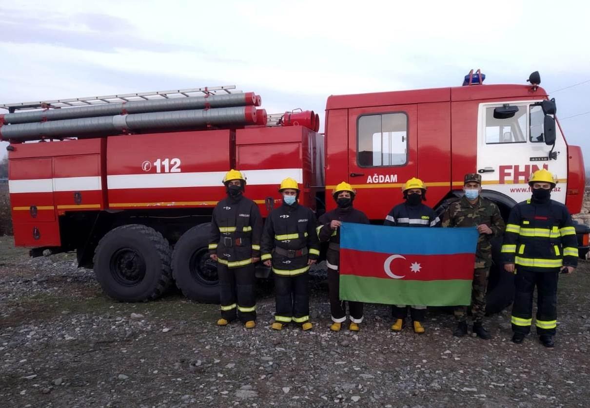 Fire department begins to operate in liberated village of Azerbaijan's Aghdam