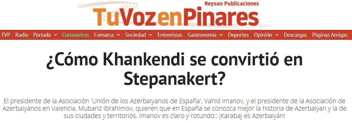 Spanish media outlets talk history of renaming Azerbaijan's Khankandi city