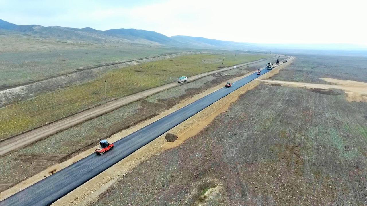 First stage of highway construction in Azerbaijan's liberated territories on final stage