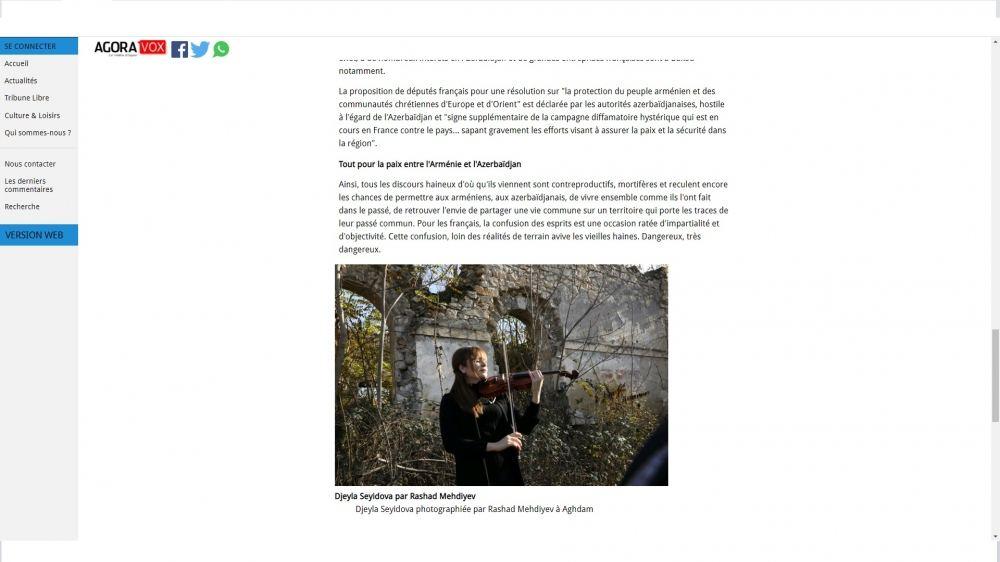 French AgoraVox highlights ending of Armenian-Azerbaijani war [PHOTO]