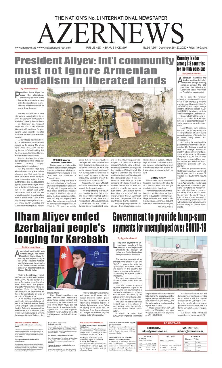 AZERNEWS releases another print issue