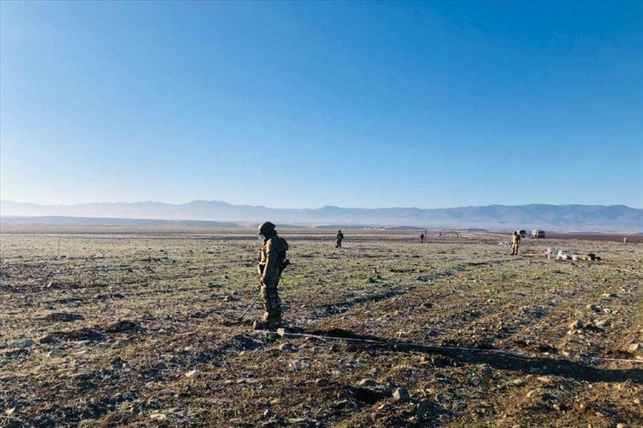Turkish servicemen involved in demining operations in Karabakh