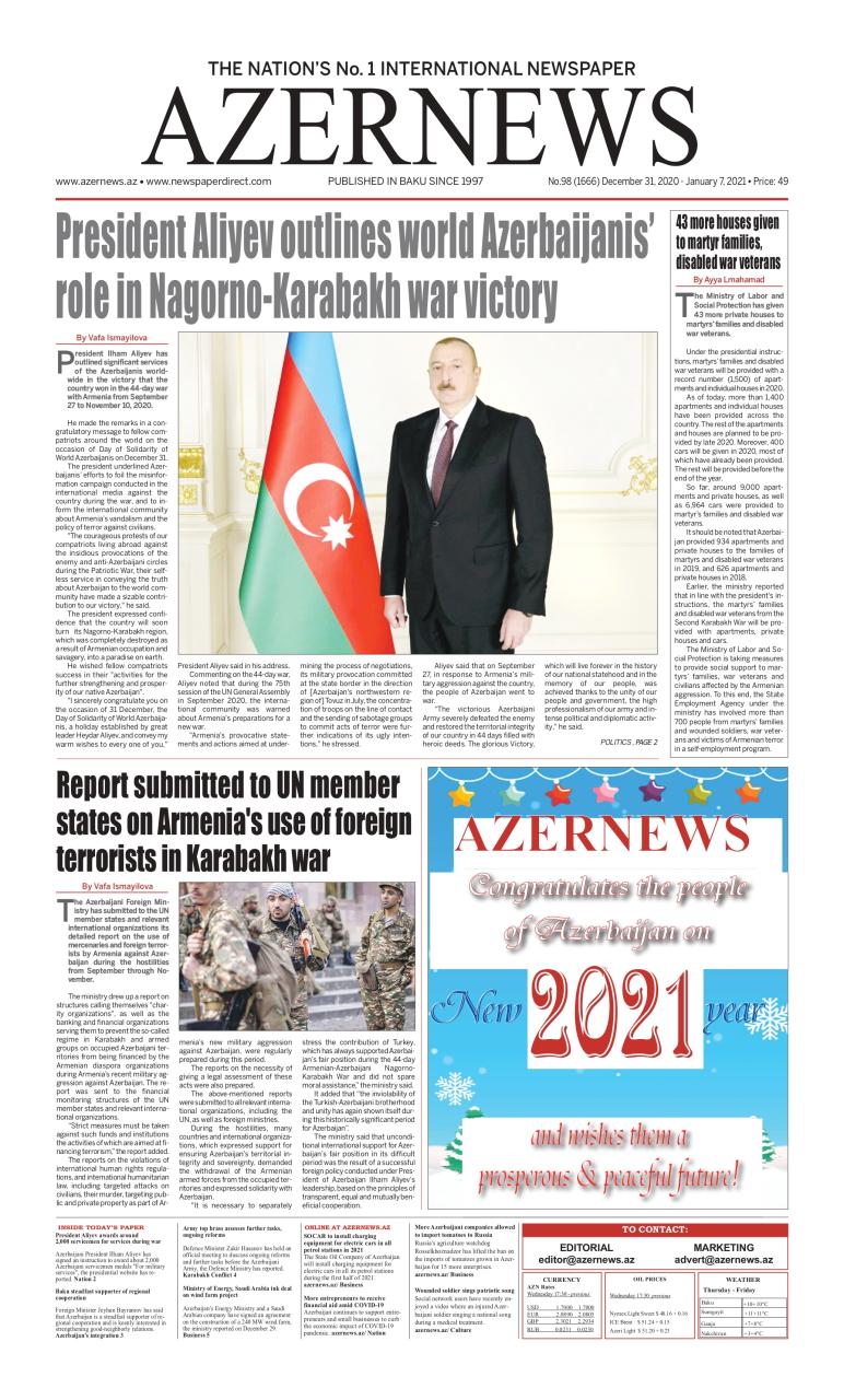 AZERNEWS releases another print issue