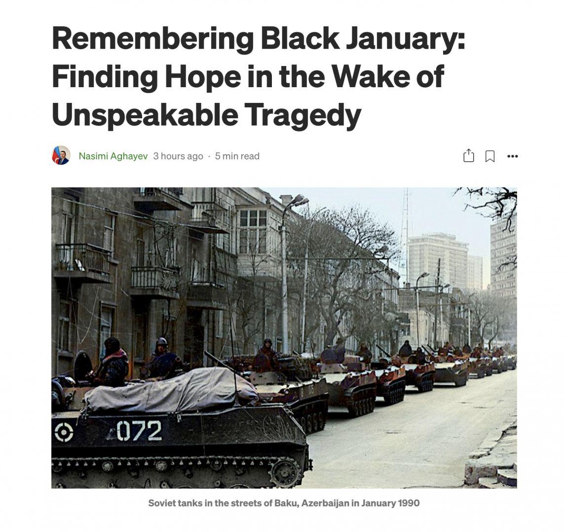 Article on Black January tragedy of Azerbaijani Consul General in LA published