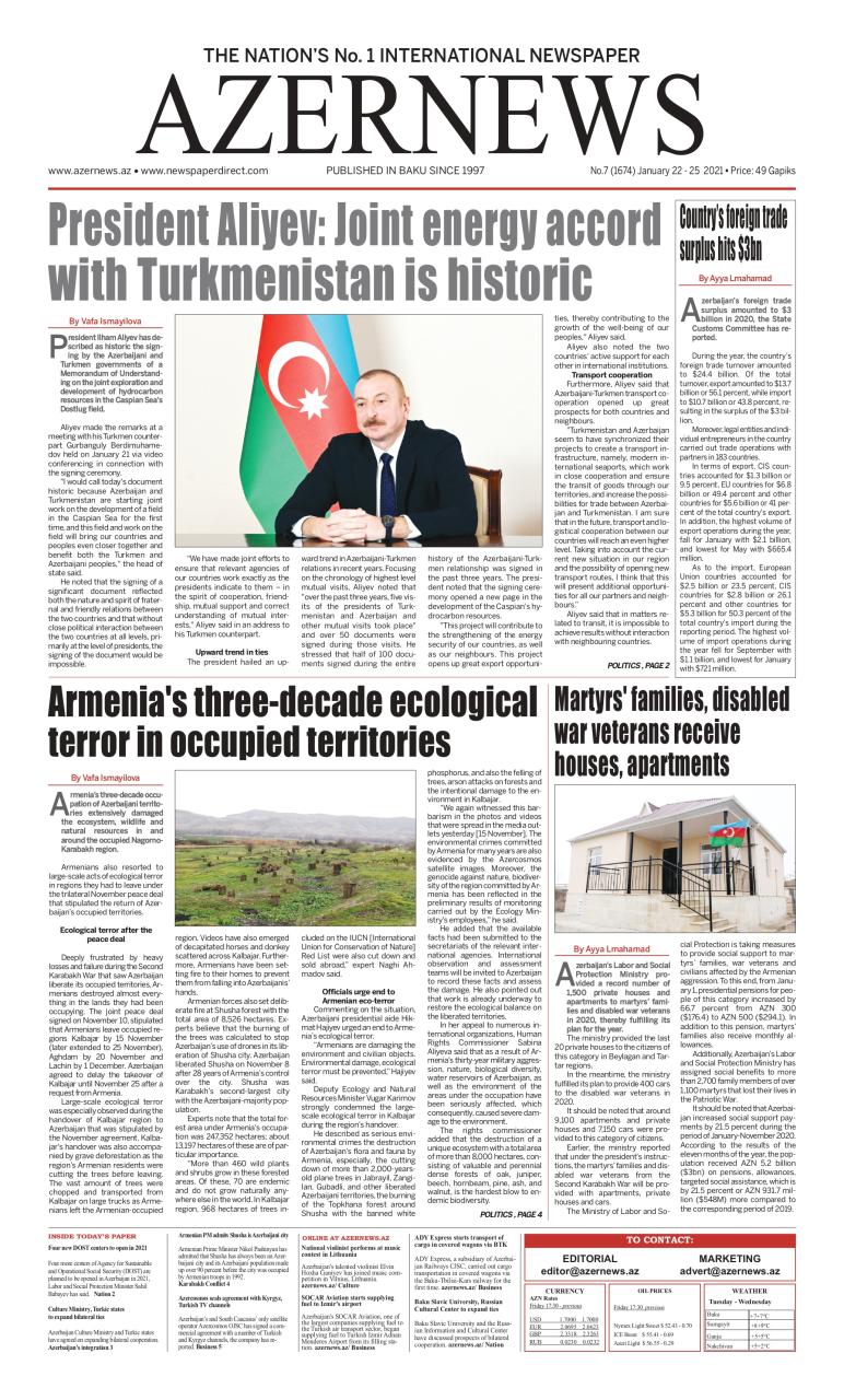 AZERNEWS releases another print issue