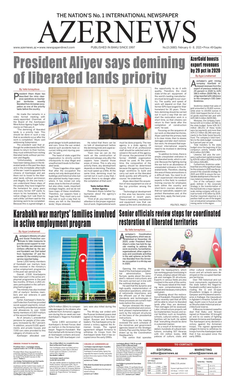 AZERNEWS releases another print issue