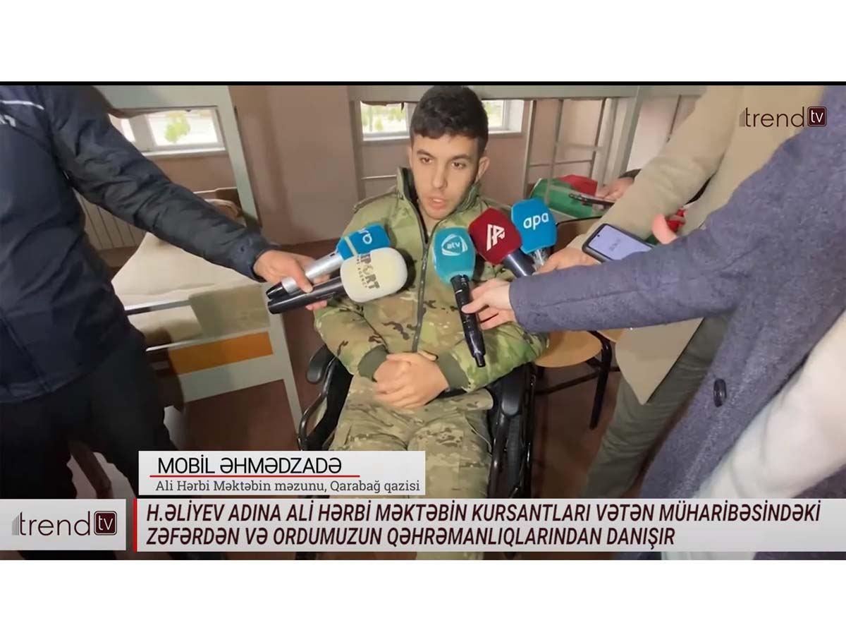 Azerbaijani cadet, recently released from Armenia's captivity interviewed - Trend TV report