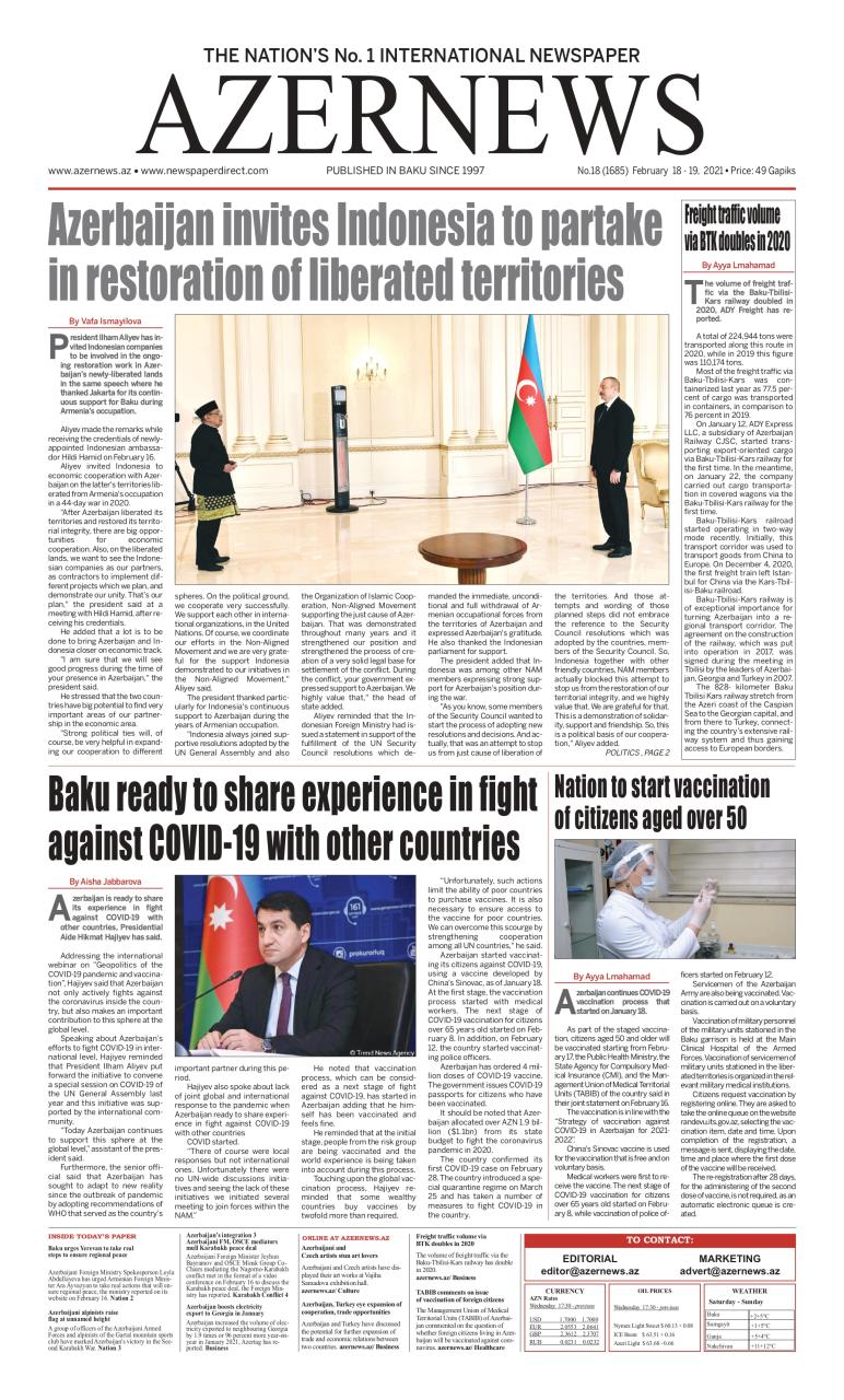 AZERNEWS releases another print issue