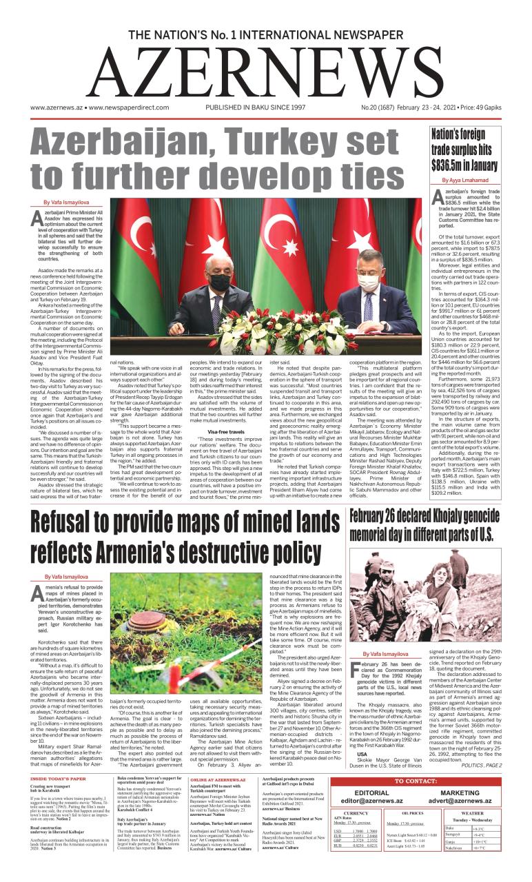 AZERNEWS releases another print issue