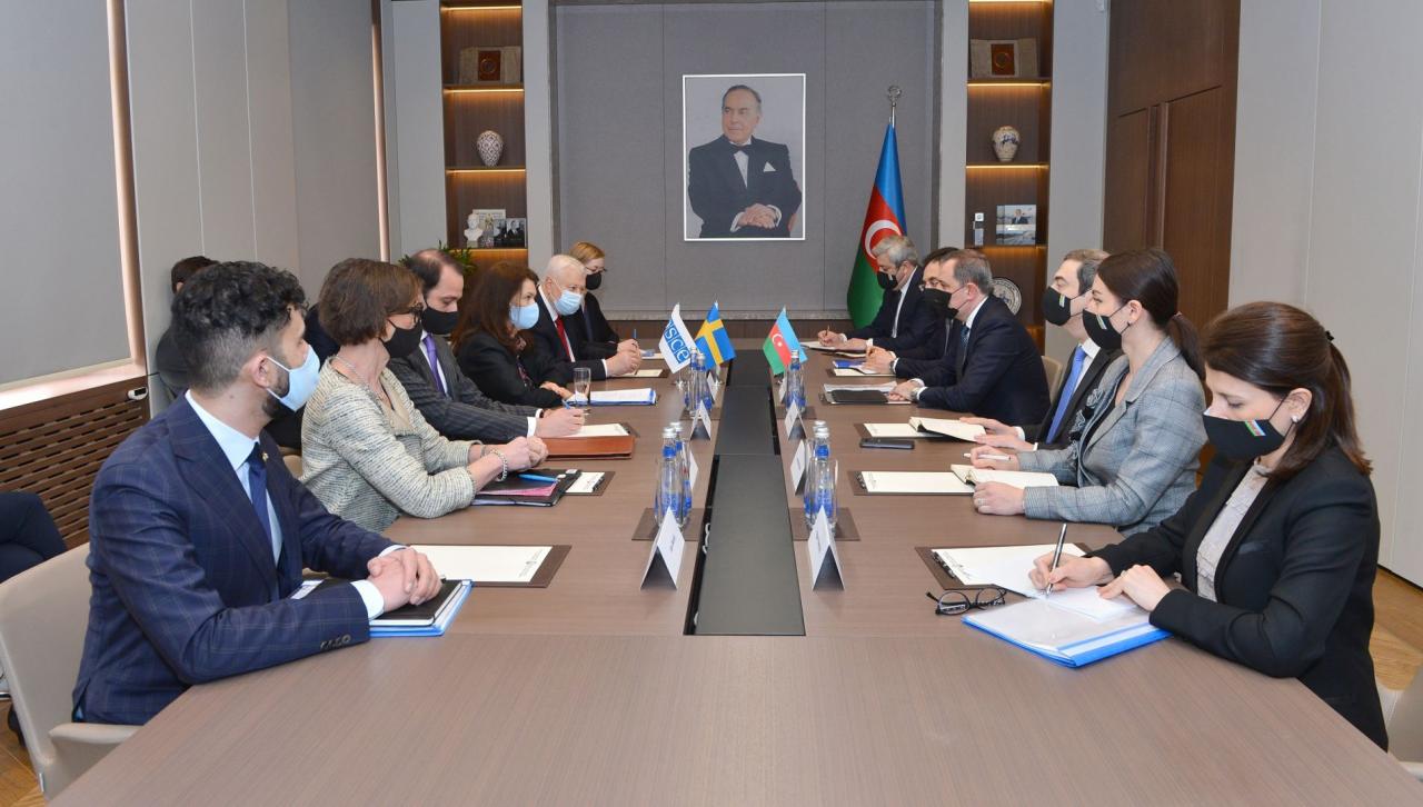 Azerbaijani FM, top OSCE official mull Armenia's attempts to violate Karabakh peace deal