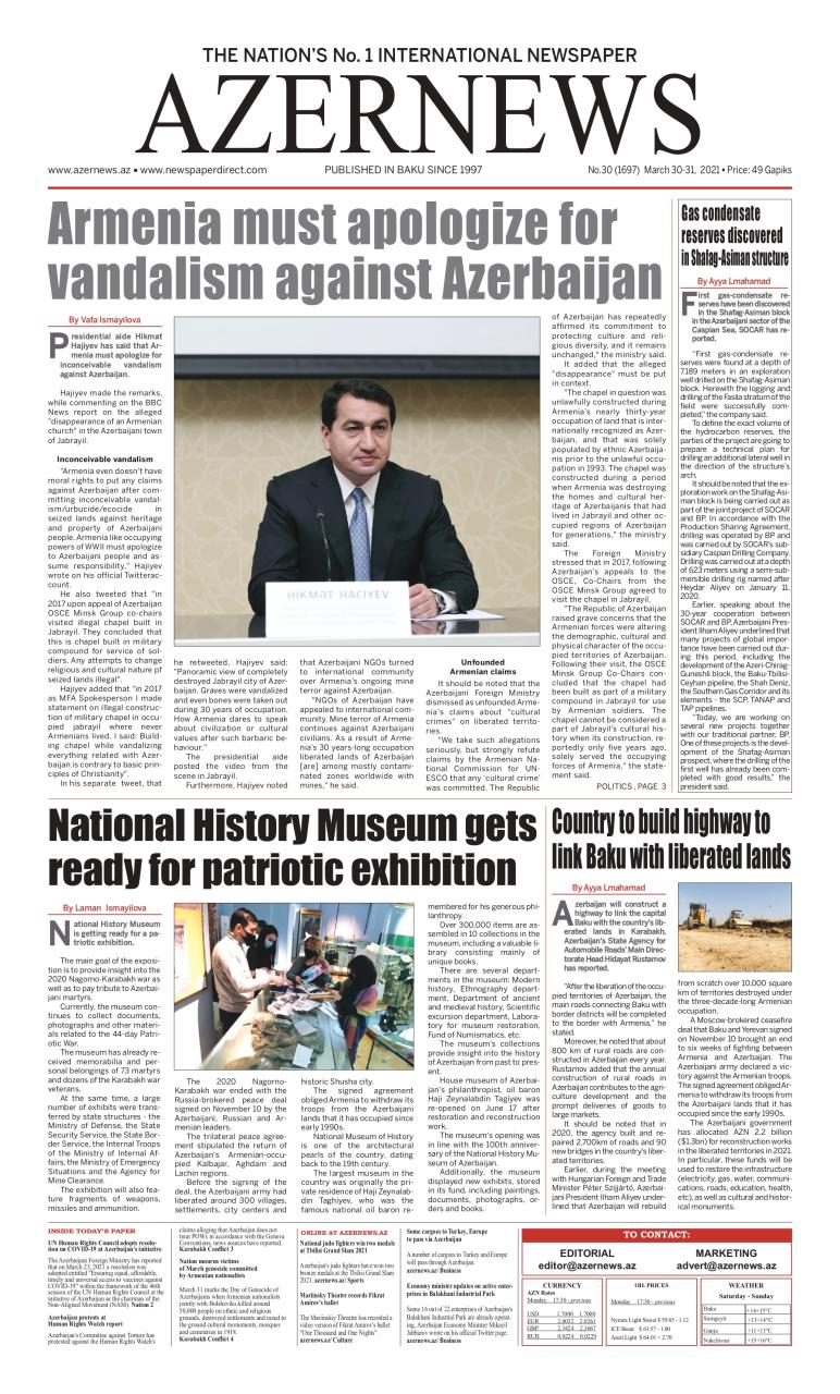 AZERNEWS releases another print issue