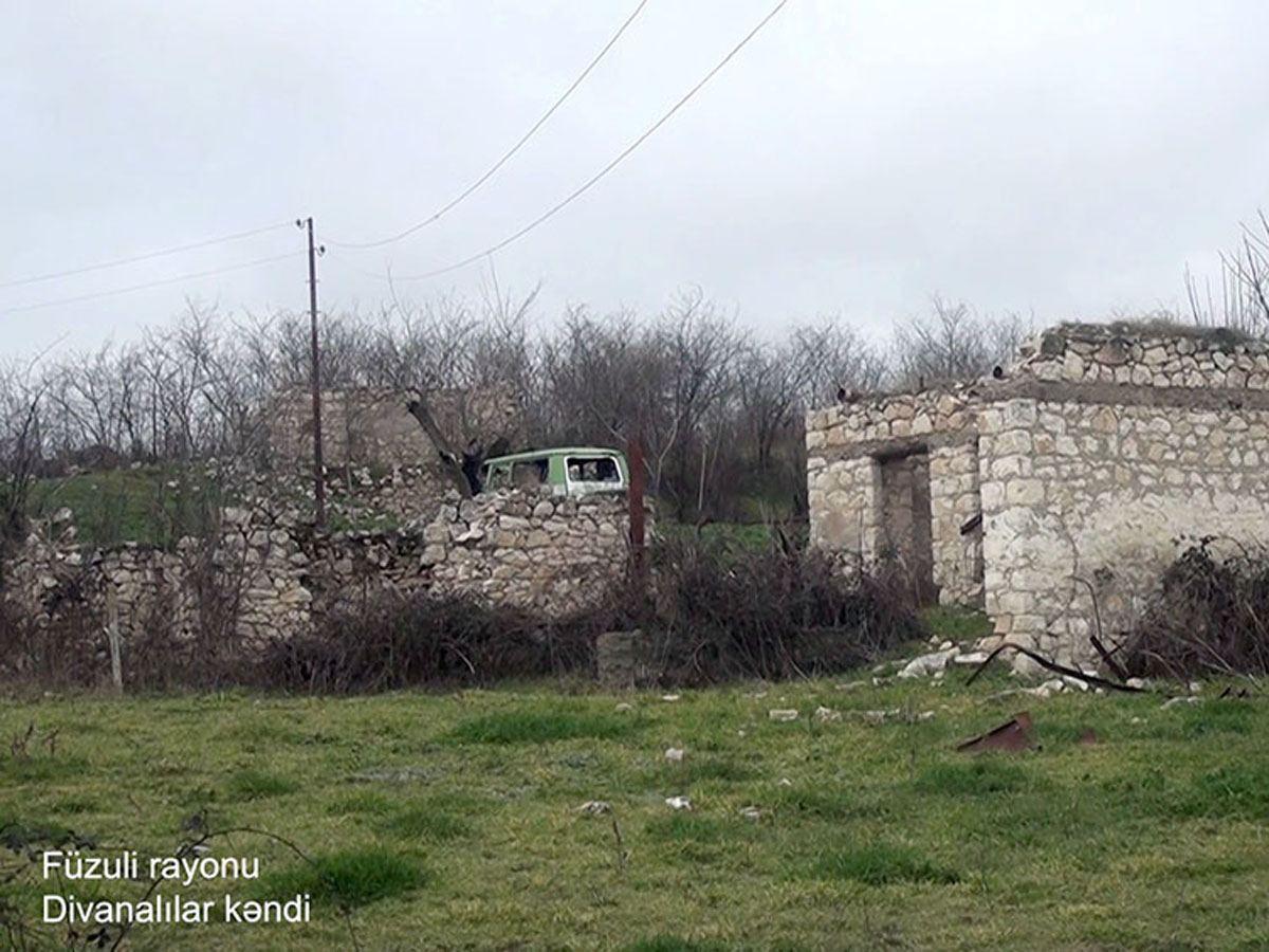 Defense Ministry shows Fuzuli`s Divanalilar village [VIDEO]